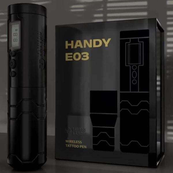 Tattoo Land Handy E03 Kablosuz Şarj Edilebilir Pilli Bataryalı Rotary Pen Dövme Makinesi 3,5mm Stroke