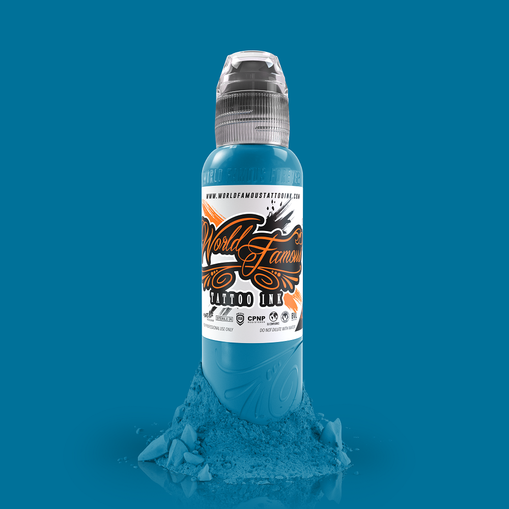 World Famous Tattoo Ink Blue Oyster Cult 1.2 oz 15 ml Blue Dye Tattoo