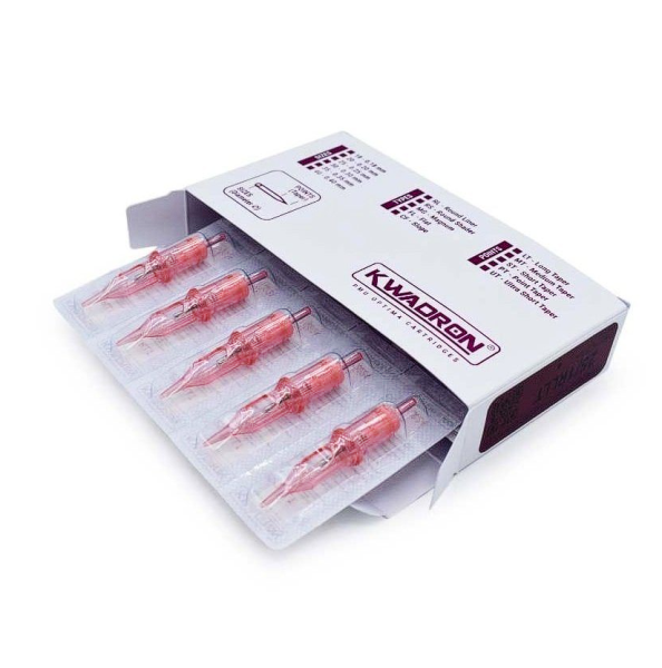 Kwadron PMU Optima 25/01 (0801) RLLT Long Taper Round Liner Cartridge Kartuş Dövme İğnesi