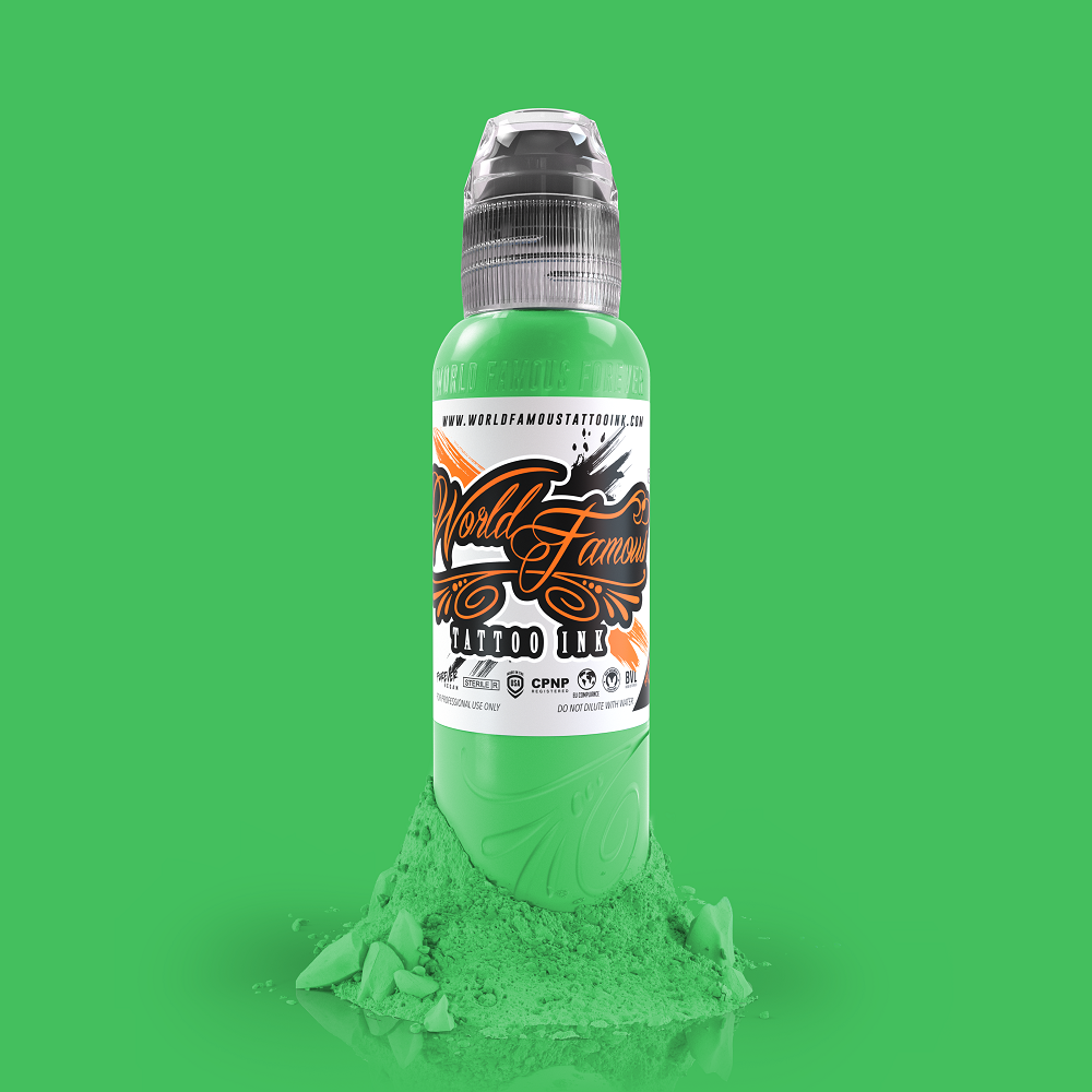 World Famous Tattoo Ink Mint Green 1/2 oz 15 ml Açık Yeşil Dövme Boyası