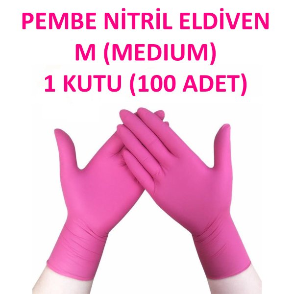 Nitrilhandschoen Pink Medium Medium Hasan M-Petersen (Box - 100 stuks) Haspet
