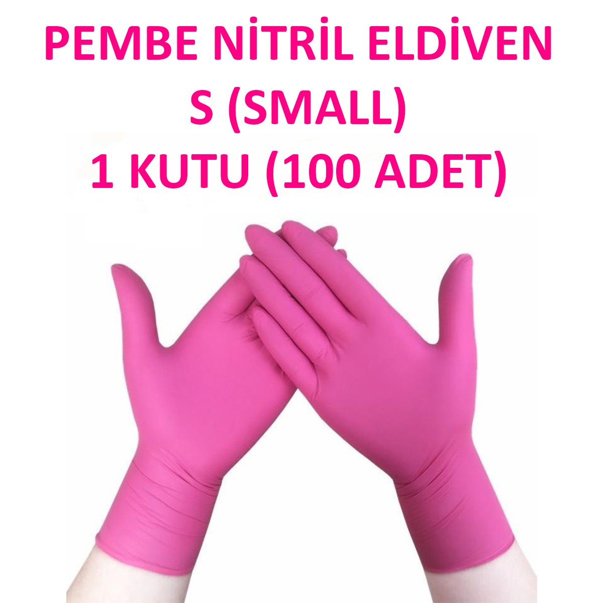 Eldiven Nitril Pembe S Small Küçük Boy Has-Pet (Kutu - 100 Adet) Haspet