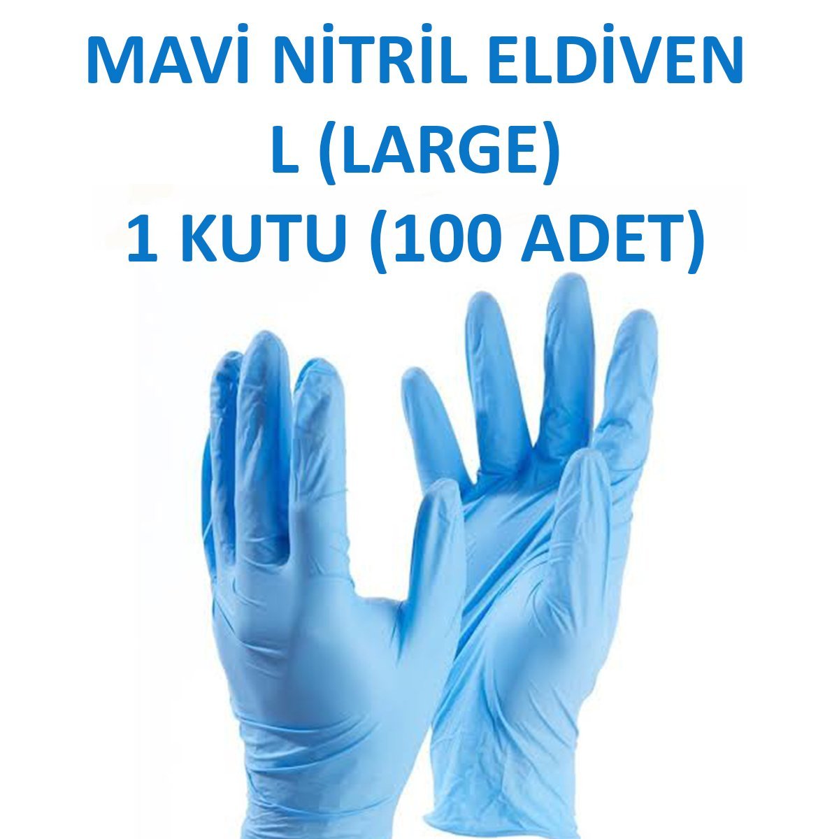 Eldiven Nitril Mavi L Large Büyük Boy Has-Pet (Kutu - 100 Adet) Haspet