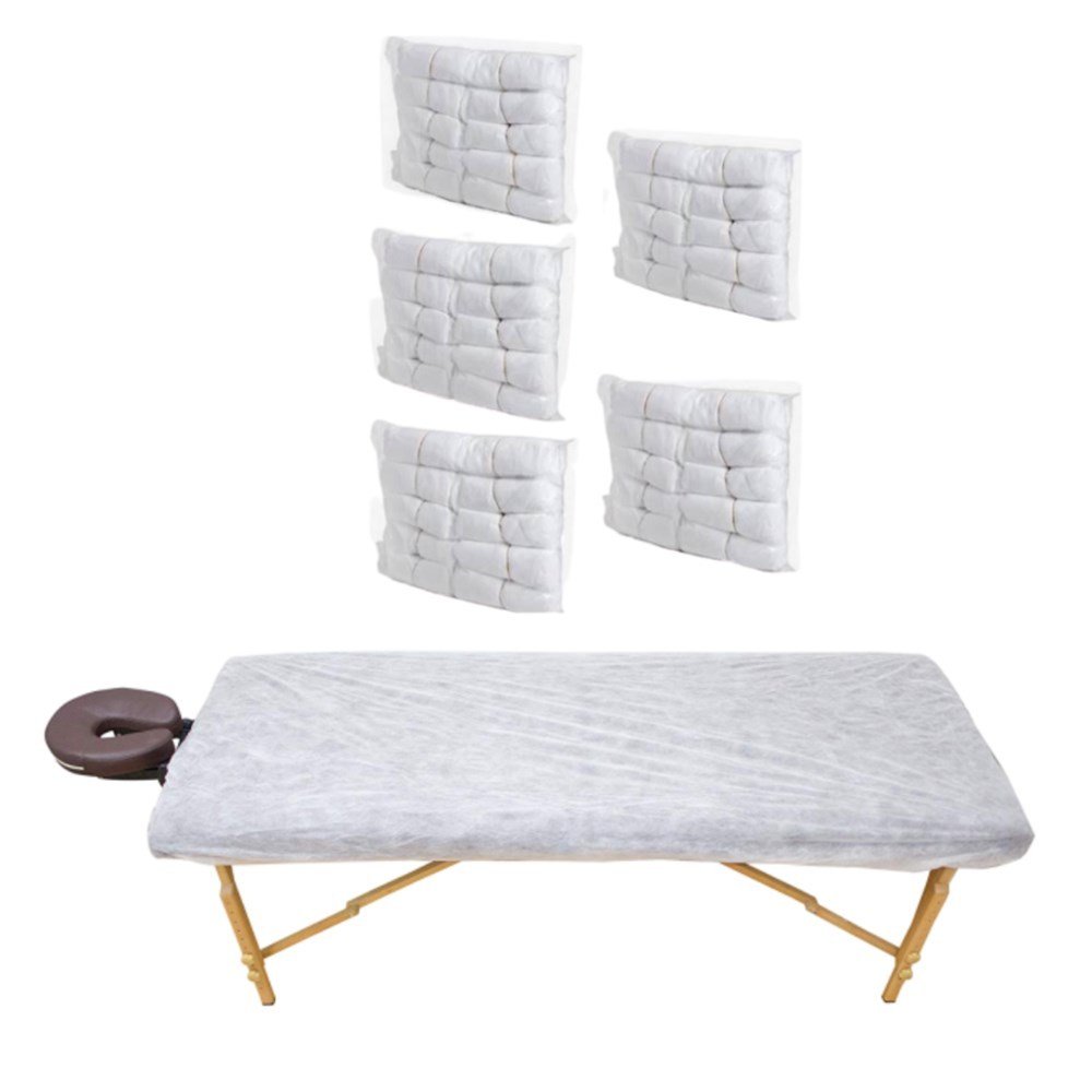 Beyaz Lastikli Sedye Dövme Koltuğu Örtüsü 80cm x 220cm 50 Adet Paket