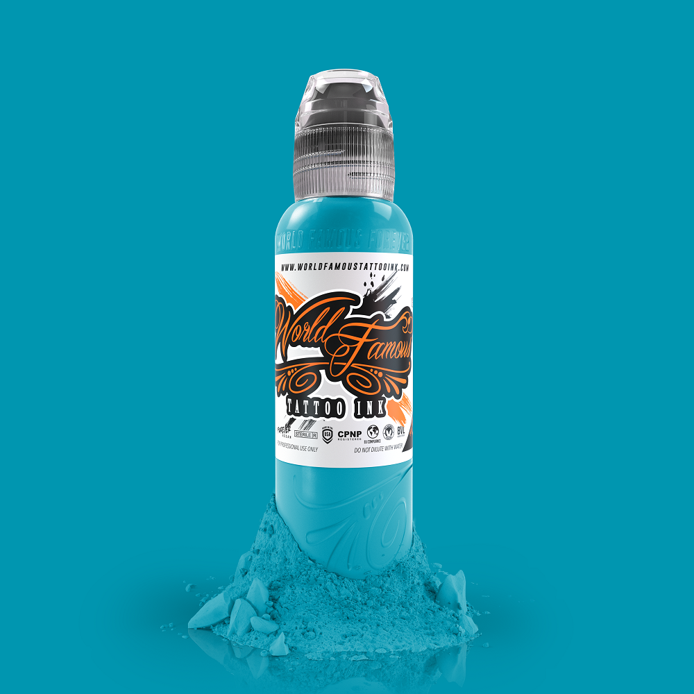 World Famous Tattoo Ink Algarve Aqua 1/2 oz 15 ml Mavi Dövme Boyası