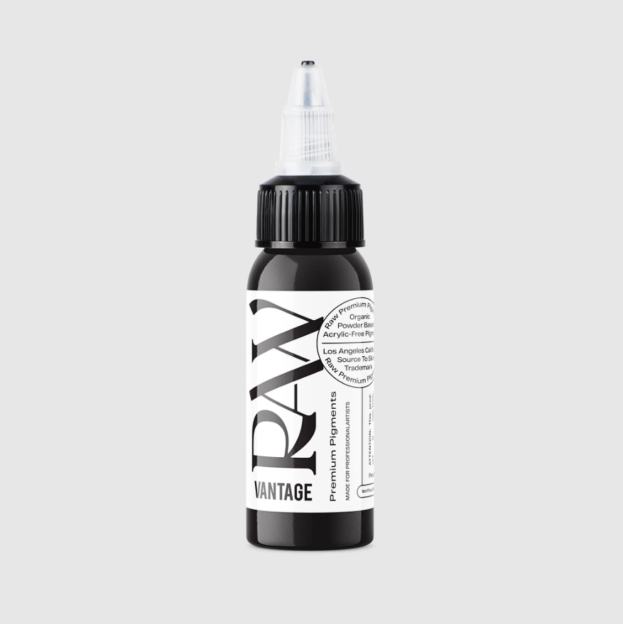 Raw Pigments Vantage Black 1 oz 30 ml Siyah Çizgi ve Dolgu Dövme Boyası