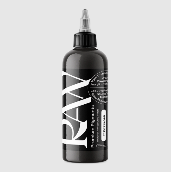 Raw Pigments Pitch Black 8 oz 240 ml Siyah Çizgi ve Dolgu Dövme Boyası