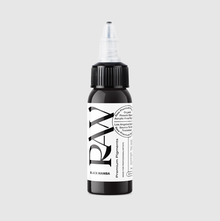 Raw Pigments Black Mamba 1 oz 30 ml Siyah Dolgu Dövme Boyası