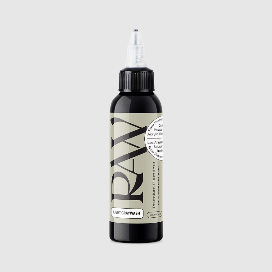 Raw Pigments Light Graywash 1 oz 30 ml Açık Ton Siyah Gölge Dövme Boyası