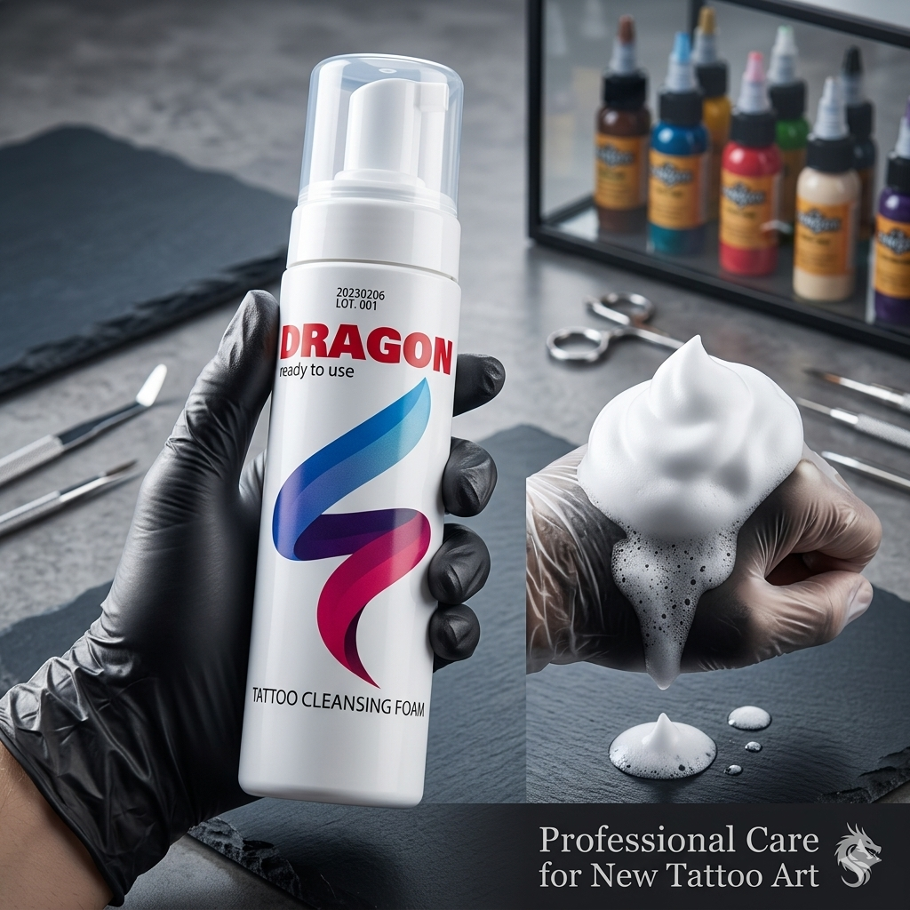 Dragon Tattoo Cleansing Foam 250 ml Dövme Temizleme Köpüğü - Green Soap - Yeşil Köpük