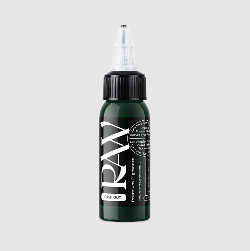 Raw Pigments Cash Out 1 oz 30 ml Koyu Yeşil Dövme Boyası