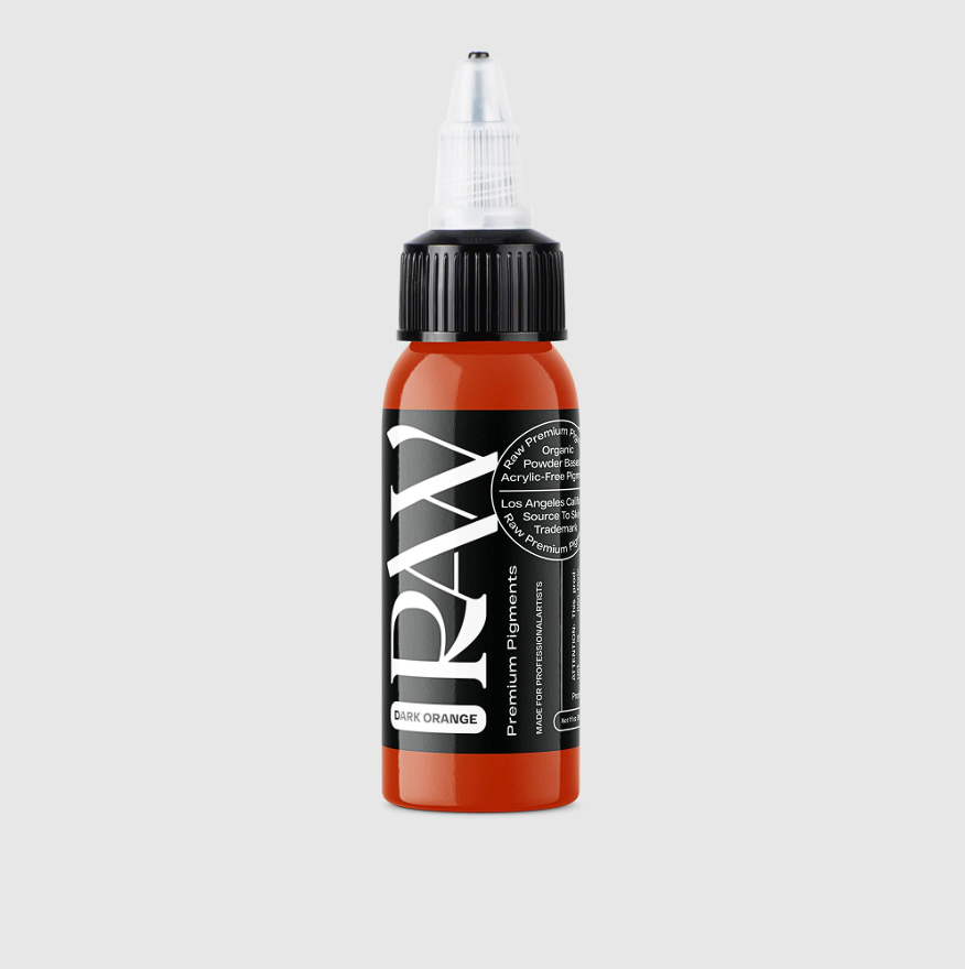 Raw Pigments Dark Orange 1 oz 30 ml Koyu Turuncu Dövme Boyası