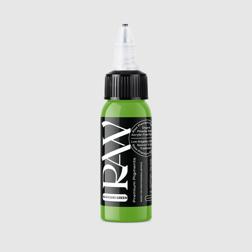 Raw Pigments Kawasaki Green 1 oz 30 ml Parlak Yeşil Dövme Boyası