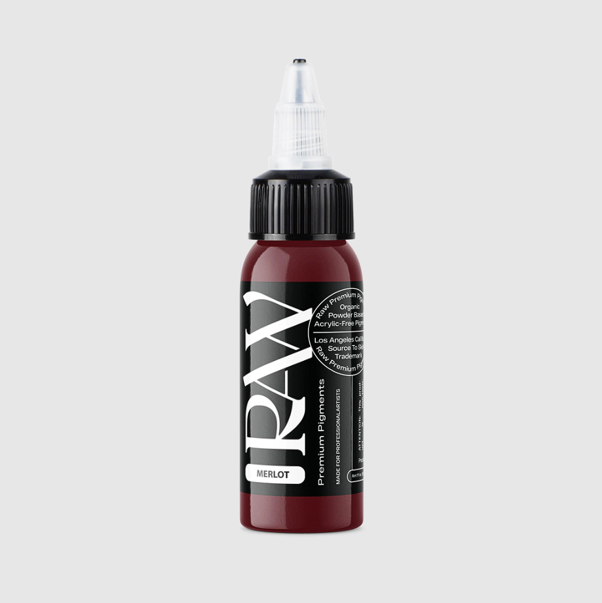 Raw Pigments Merlot 1 oz 30 ml Koyu Kırmızı Dövme Boyası