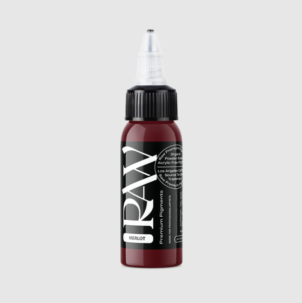 Raw Pigments Merlot 1 oz 30 ml Koyu Kırmızı Dövme Boyası