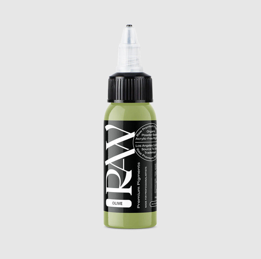 Raw Pigments Olive 1 oz 30 ml Zeytin Yeşili Dövme Boyası
