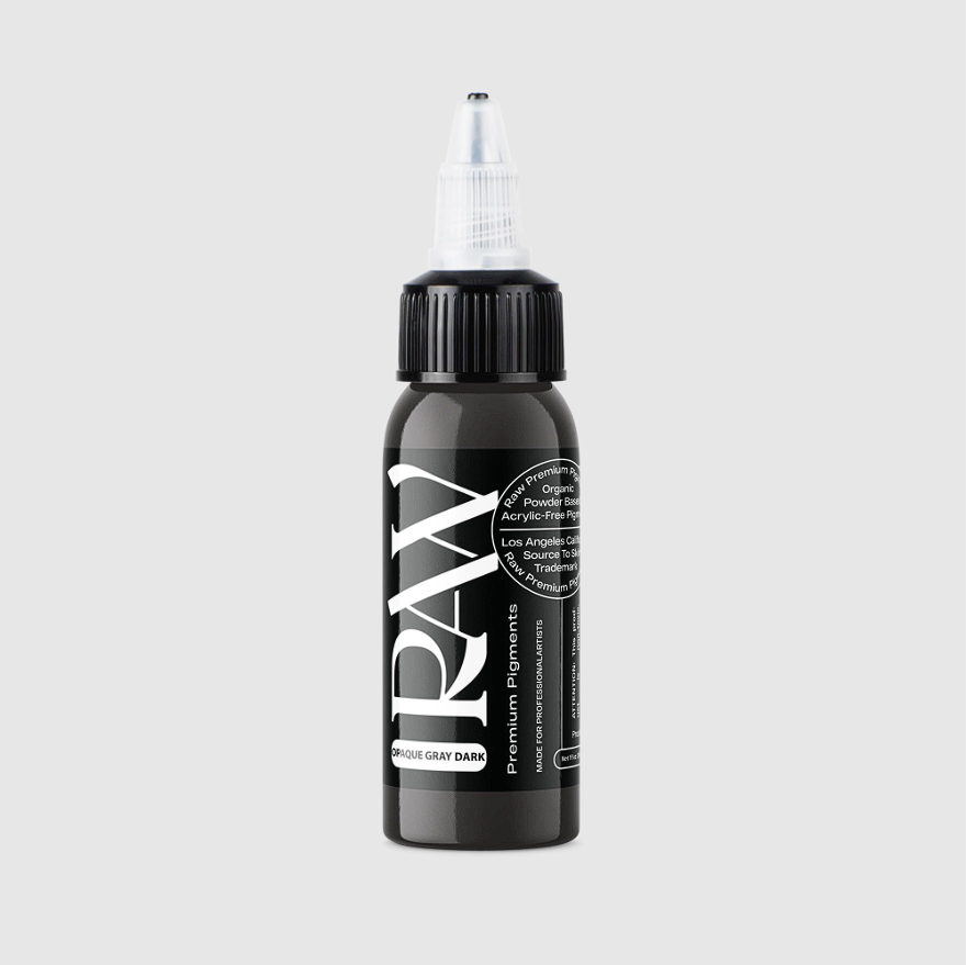 Raw Pigments Opaque Gray Dark 1 oz 30 ml Koyu Gri Dövme Boyası