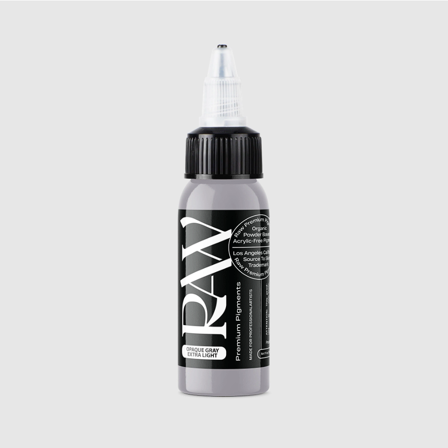 Raw Pigments Opaque Gray Extra Light 1 oz 30 ml Açık Gri Dövme Boyası