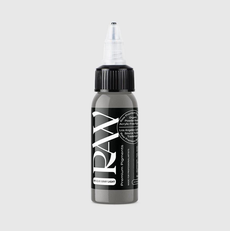 Raw Pigments Opaque Gray Light 1 oz 30 ml Açık Gri Dövme Boyası