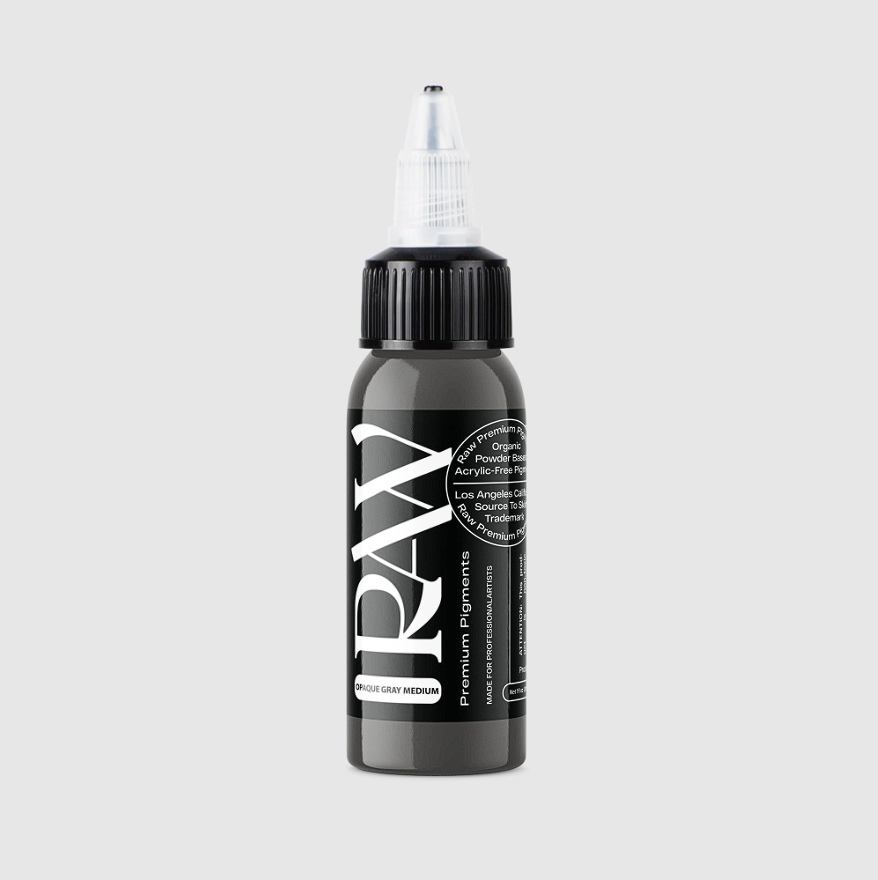 Raw Pigments Opaque Gray Medium 1 oz 30 ml Gri Dövme Boyası