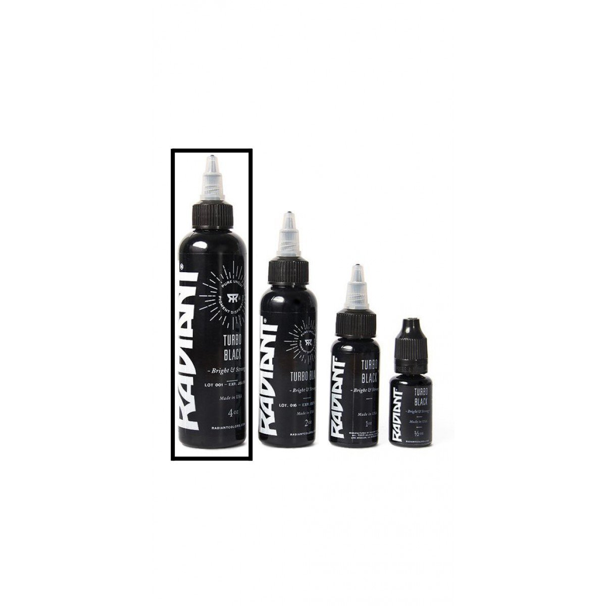 Radiant Turbo Black 4 oz 120 ml Siyah Çizgi ve Dolgu Dövme Boyası