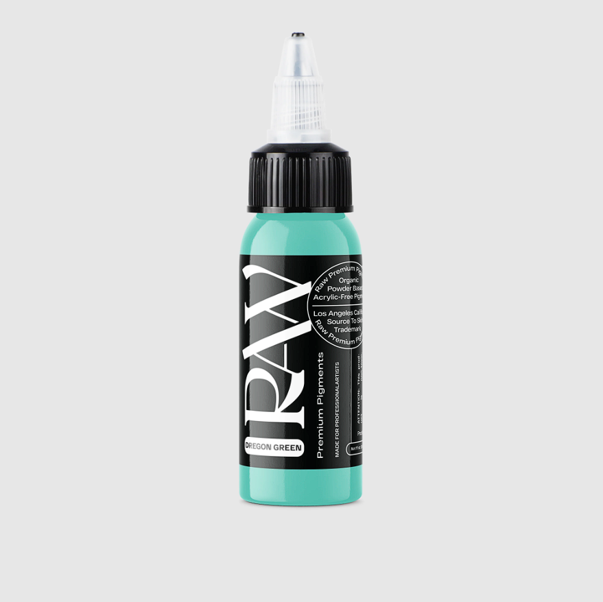 Raw Pigments Dregon Green 1 oz 30 ml Parlak Yeşil Dövme Boyası