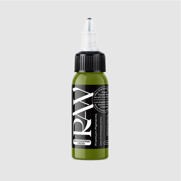 Raw Pigments Grasshopper 1 oz 30 ml Koyu Yeşil Dövme Boyası