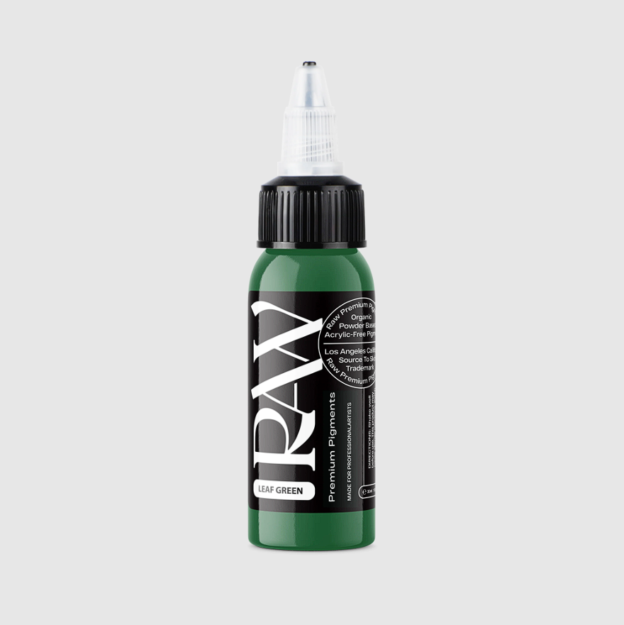 Raw Pigments Leaf Green 1 oz 30 ml Yaprak Yeşili Dövme Boyası