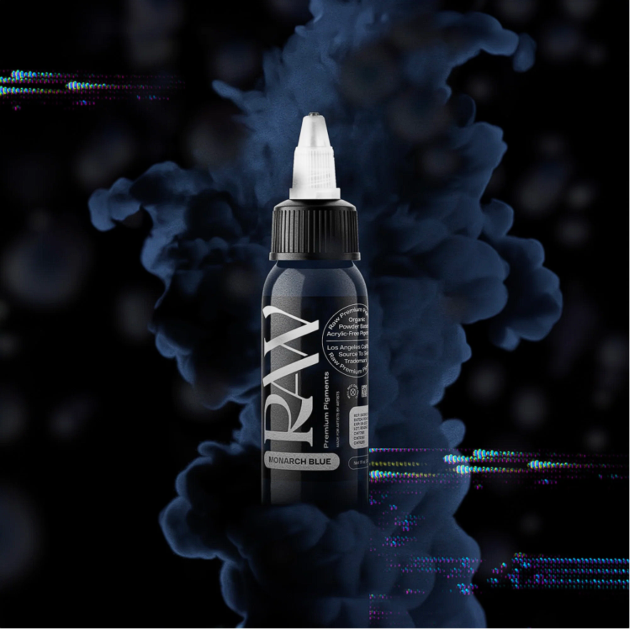 Raw Pigments Monarch Blue 1 oz 30 ml Koyu Mavi Dövme Boyası