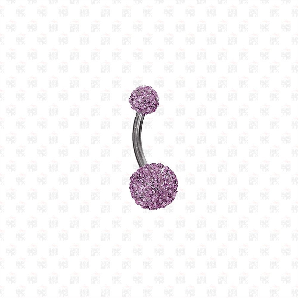 Cerrahi Çelik Swarovski Taşlı Göbek Piercing