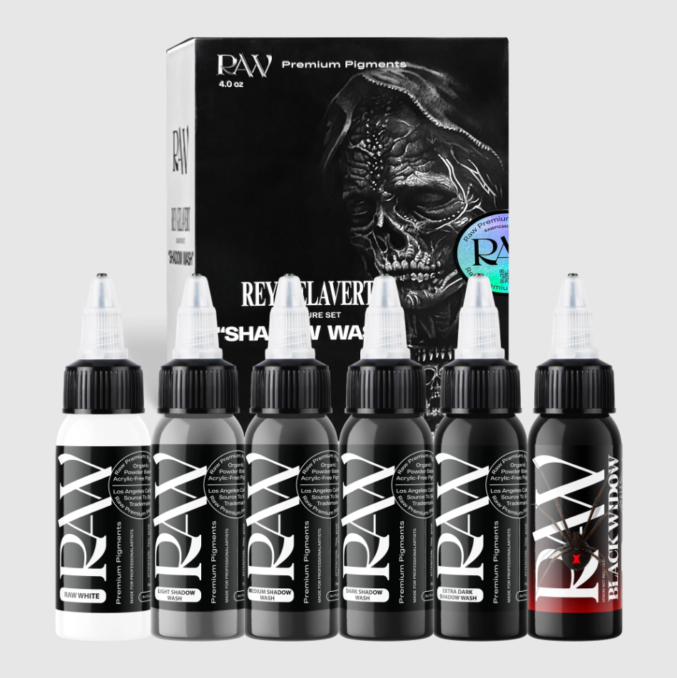 Raw Pigments Shadow Wash Set 1 oz 30 ml Full Gölge Dövme Boyası Seti