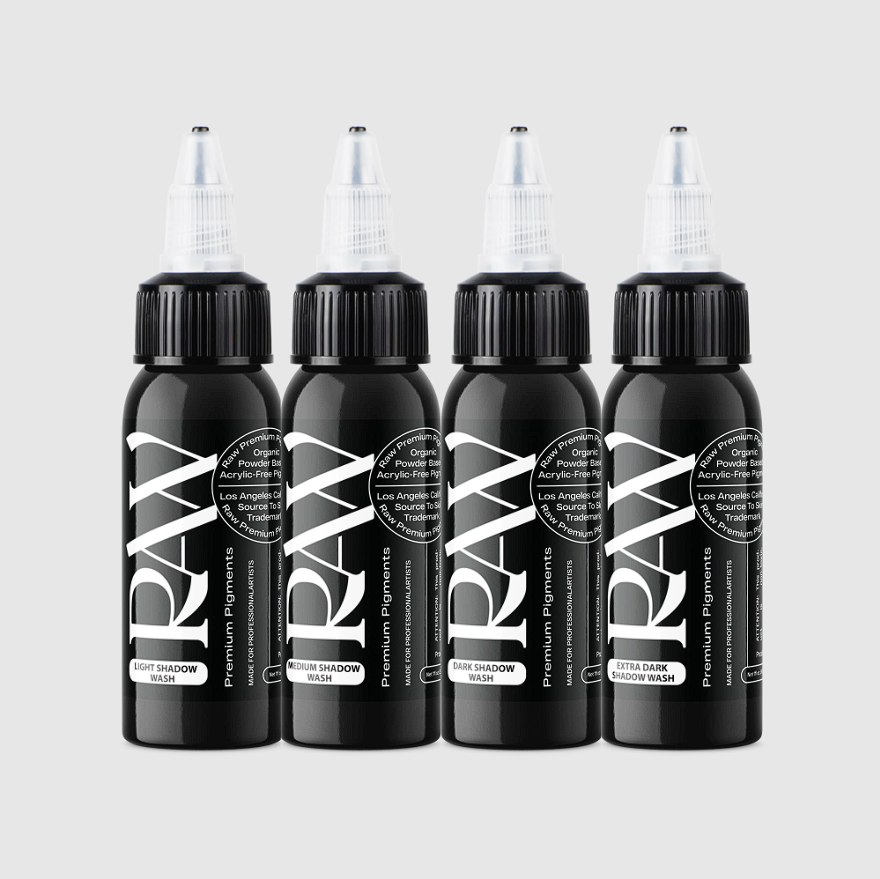 Raw Pigments Shadow Wash Set 1 oz 30 ml Full Gölge Dövme Boyası Seti