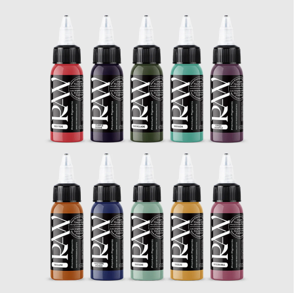 Raw Pigments Anthony Bennett's Coverup Essentials Set 10 Renk 1 oz 30 ml Dövme Boyası Seti