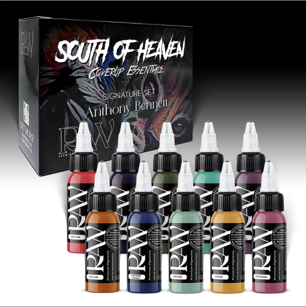 Raw Pigments Anthony Bennett's Coverup Essentials Set 10 Renk 1 oz 30 ml Dövme Boyası Seti