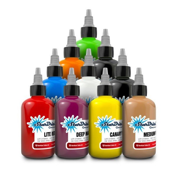 Starbrite Starter Ink Set 1/2 oz 15 ml - 10 Renk Dövme Boyası Seti