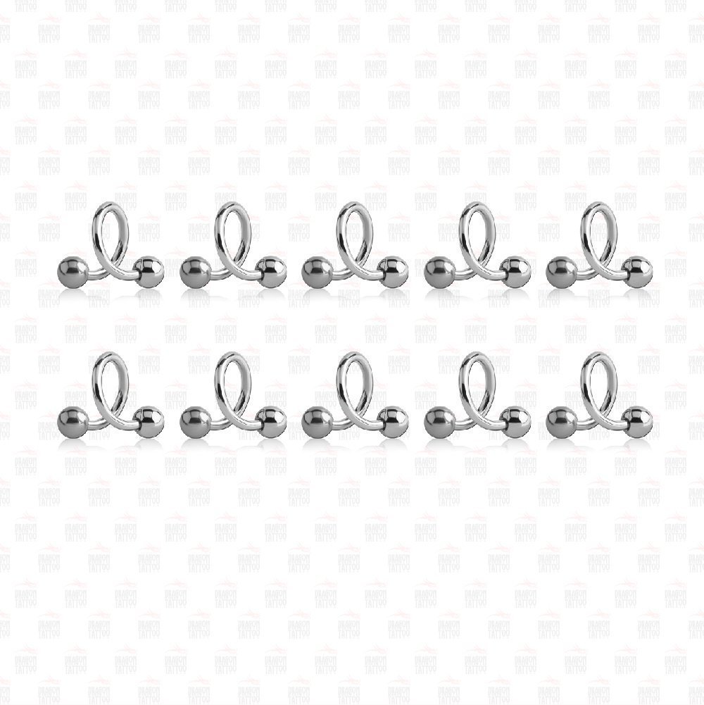 10 Adet Cerrahi Çelik Burgulu Spiral Piercing