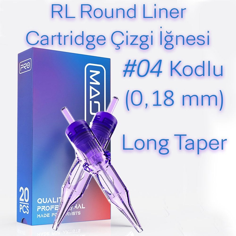 Mast Pro 0403 RL 0,18 mm 3 RL Round Liner Long Taper Cartridge Kartuş Dövme Çizgi İğnesi
