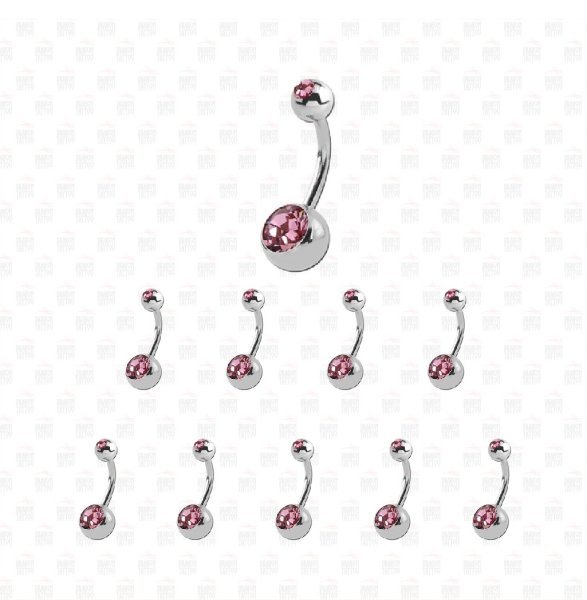 10 Adet Cerrahi Çelik Çift Taşlı Göbek Piercing 10 Adet Cerrahi Çelik Çift Taşlı Göbek Piercing Top Büyüklüğü 8 mm - Bar Kalınlığı 1.6 mm - Bar Uzunluğu 12 mm