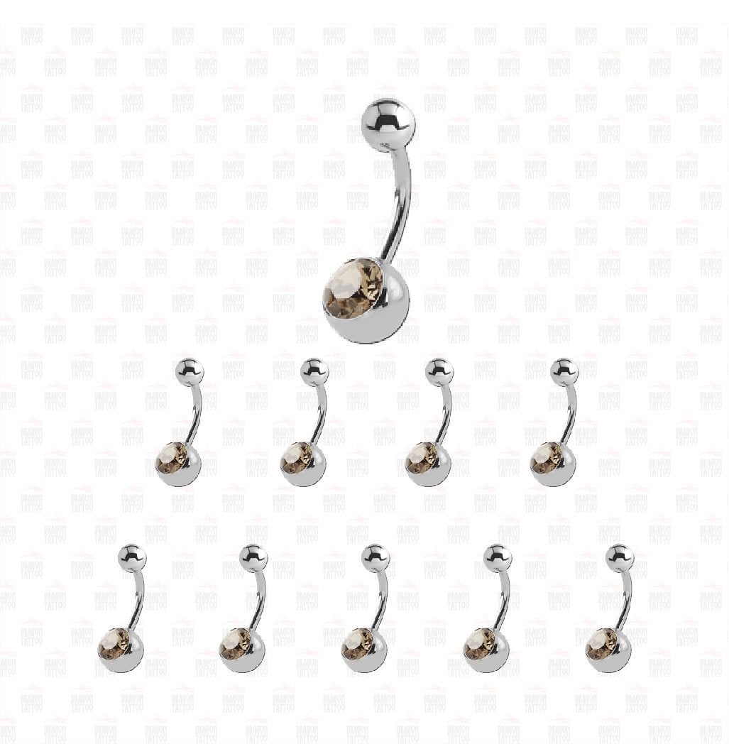 10 Adet Cerrahi Çelik Taşlı Göbek Piercing 10 Adet Cerrahi Çelik Taşlı Göbek Piercing Top Büyüklüğü 8 mm - Bar Kalınlığı 1.6 mm - Bar Uzunluğu 12 mm