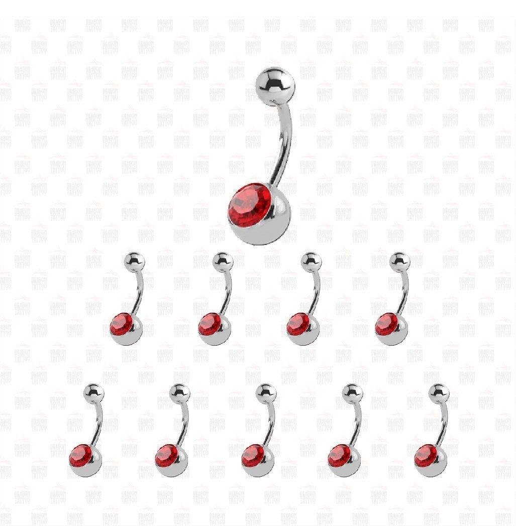 10 Adet Cerrahi Çelik Kırmızı Taşlı Göbek Piercing 10 Adet Cerrahi Çelik Kırmızı Taşlı Göbek Piercing Top Büyüklüğü 8 mm - Bar Kalınlığı 1.6 mm - Bar Uzunluğu 12 mm