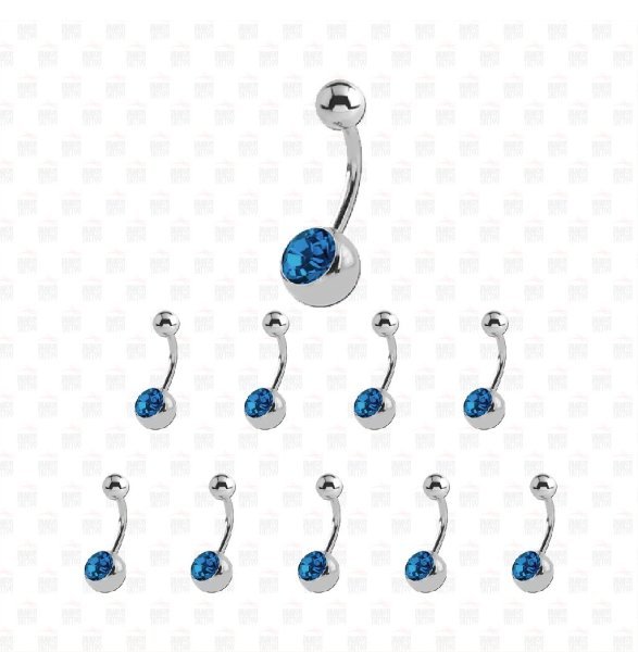 10 Adet Cerrahi Çelik Mavi Taşlı Göbek Piercing 10 Adet Cerrahi Çelik Mavi Taşlı Göbek Piercing Top Büyüklüğü 8 mm - Bar Kalınlığı 1.6 mm - Bar Uzunluğu 12 mm