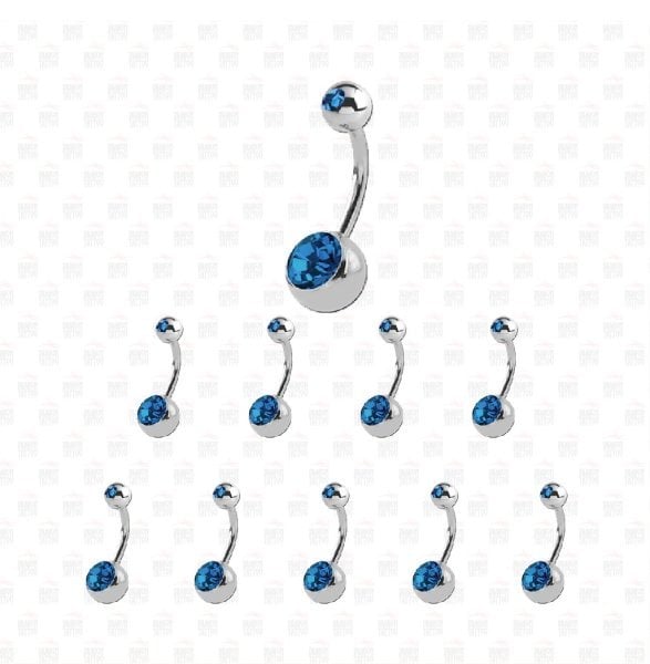 10 Adet Cerrahi Çelik Çift Mavi Taşlı Göbek Piercing 10 Adet Cerrahi Çelik Çift Mavi Taşlı Göbek Piercing Top Büyüklüğü 8 mm - Bar Kalınlığı 1.6 mm - Bar Uzunluğu 12 mm