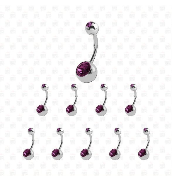 10 Adet Cerrahi Çelik Çift Taşlı Göbek Piercing 10 Adet Cerrahi Çelik Çift Taşlı Göbek Piercing Top Büyüklüğü 8 mm - Bar Kalınlığı 1.6 mm - Bar Uzunluğu 12 mm