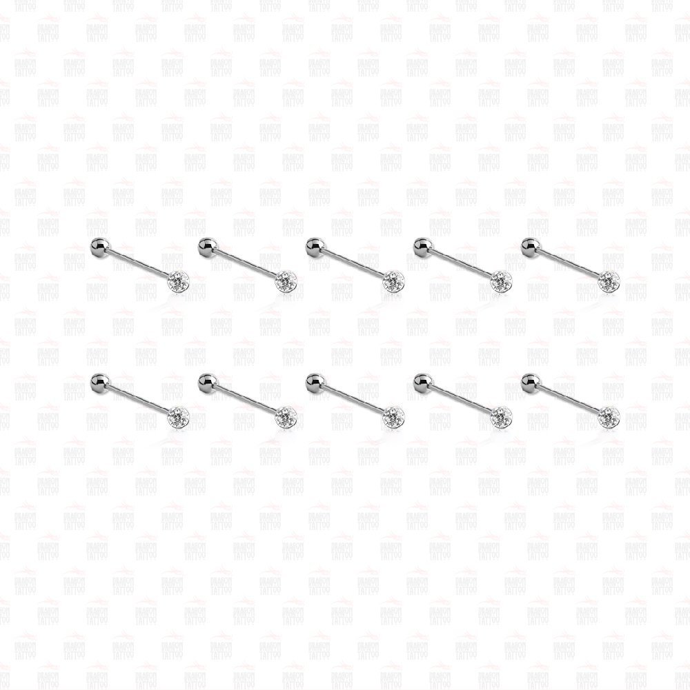 10 Adet Cerrahi Çelik Dil Piercing
