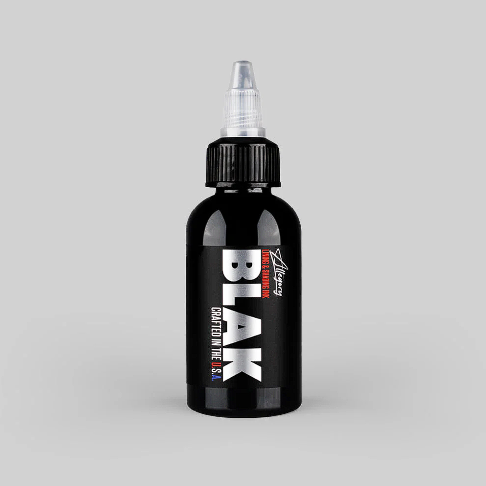 Allegory Blak Premium Çizgi ve Gölge için Siyah Dövme Boyası 2 oz 60 ml