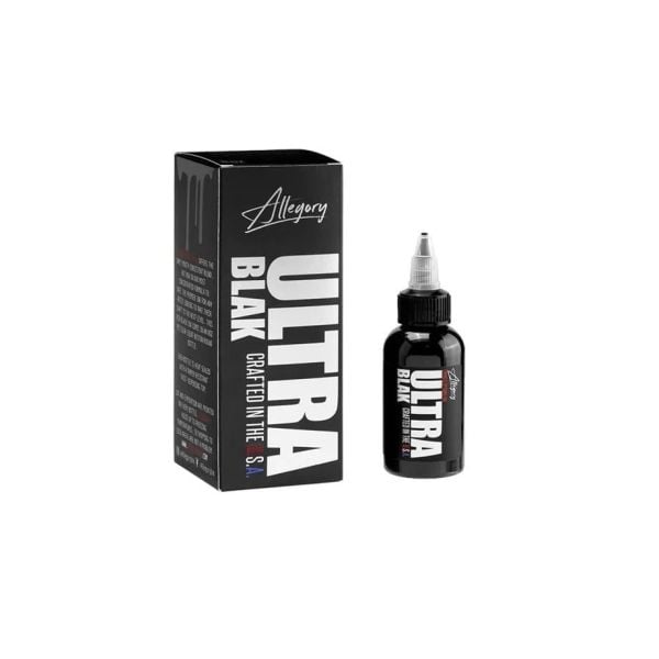 Allegory Ultra Blak Premium Çizgi ve Dolgu için Siyah Dövme Boyası 2 oz 60 ml
