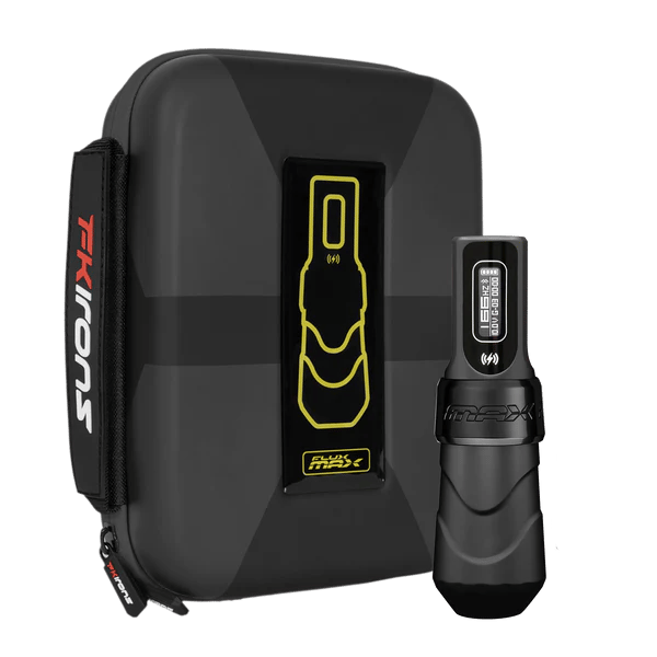 FK Irons Spektra Flux Max Black Ops 4.5mm Stroke with 1 PowerBolt II Wireless Tattoo Machine Kablosuz Şarjlı Tek Bataryalı Rotary Dövme Makinesi