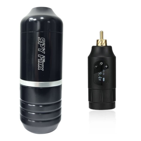 SPY Fixx Rotary Pen Dövme Makinesi Gri ve SPY RCA Batarya Set