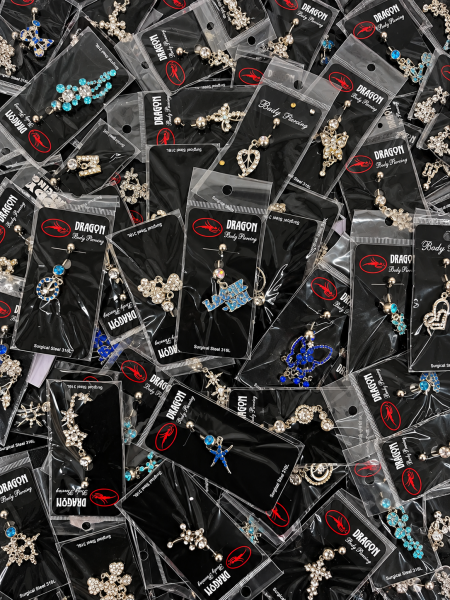 Sallantılı Çelik Göbek Piercing 50'li Karışık Paket