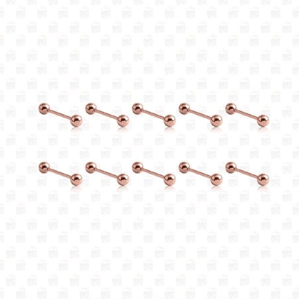 10 Adet Cerrahi Çelik Bakır Renkli Dil Piercing
